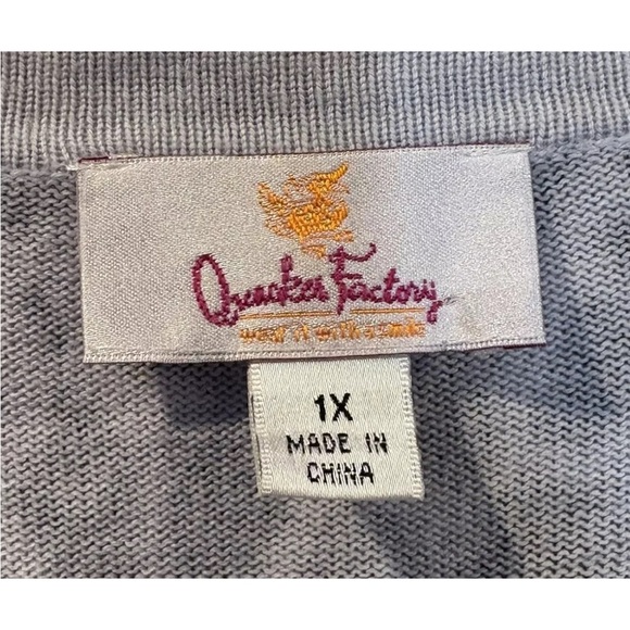 Quacker Factory Beaded Sequin Animal Print Cardigan Sweater Women 1X (1709) - Picture 3 of 4